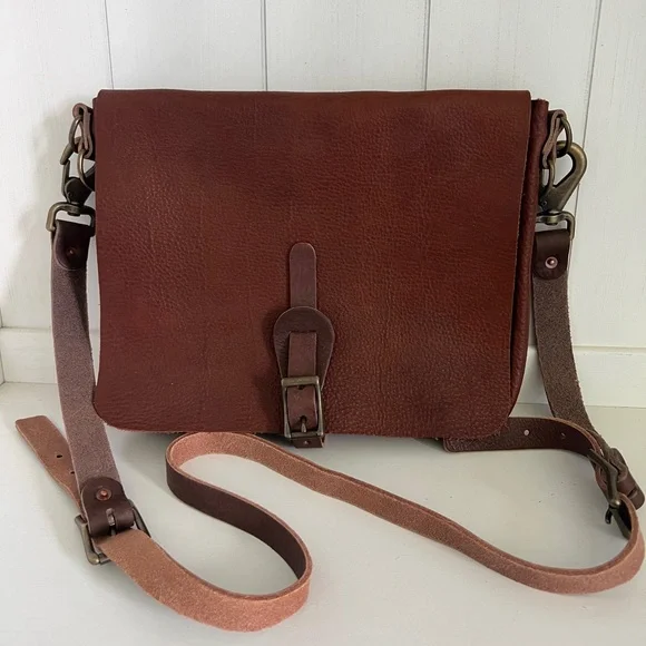 Lamb Leather Goods NEW Messenger Bison Leather Bag